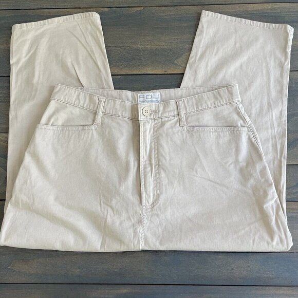 FDJ French Dressing Tan Capri Mid Rise Pants Casual Outdoor Womens Size 14 (J6) - Picture 1 of 7